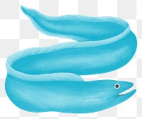 Blue eel png sticker, animal illustration, transparent background