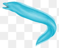 Blue eel png sticker, animal illustration, transparent background