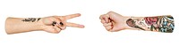 Hands png playing rock-paper-scissors sticker, transparent background