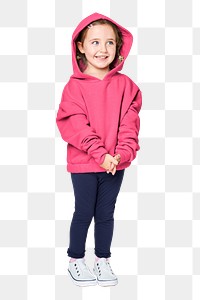 Girl's hoodie png sticker, kid's fashion transparent background