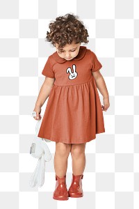 Girl's dress png sticker, kid's fashion transparent background