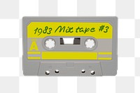 Retro cassette tape png sticker, transparent background