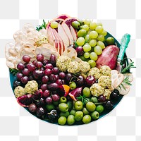 Fruit plate  png sticker, transparent background