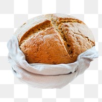 Freshly baked bread loaf png sticker, transparent background