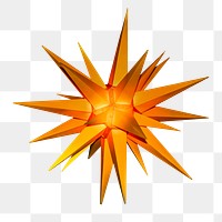 Orange pointy star png sticker, transparent background