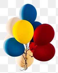 Colorful floating balloons png sticker, transparent background