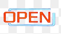 Neon open sign png sticker, transparent background