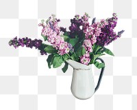 Lilac flowers png sticker, transparent background