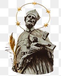 John of Nepomuk statue png sticker, transparent background