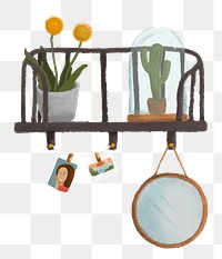 Aesthetic shelf png sticker, transparent background