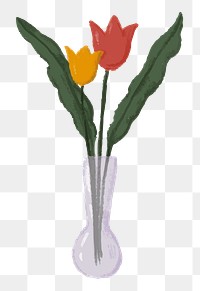 Flower vase png aesthetic sticker, transparent background