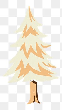 Beige pine tree png sticker, transparent background