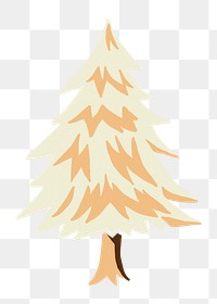 Beige pine tree png sticker, transparent background