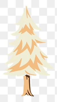 Beige pine tree png sticker, transparent background