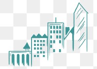 Office buildings png sticker, transparent background