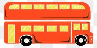 Double decker bus png sticker, transparent background