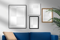 Picture frames png transparent mockup, wall decoration