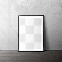 PNG picture frame mockup, transparent design, industrial interior