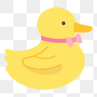 Cute rubber duck png sticker, transparent background