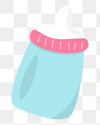 Baby milk bottle png sticker, transparent background