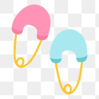 Baby safety pin png sticker, transparent background