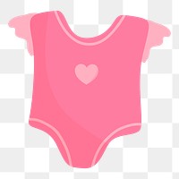 Pink baby romper png sticker, transparent background