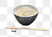 Rice bowl png food sticker, transparent background