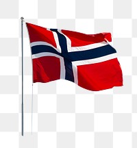 Norwegian flag png sticker, transparent background