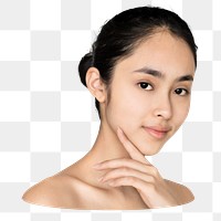 Asian girl png facial care sticker, transparent background