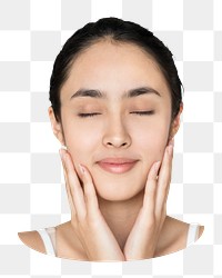 Asian girl png facial care sticker, transparent background