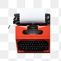 Retro typewriter png sticker, transparent background