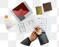 Architect writing plan png sticker, transparent background