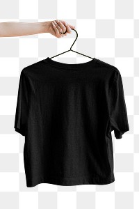 Black t-shirt png sticker, transparent background