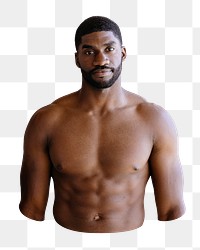 Muscular black man png sticker isolated image, transparent background