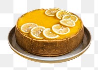 Lemon cheesecake png sticker, food isolated image, transparent background
