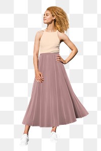 Women's skirt png sticker, fashion transparent background