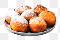 Spanish buñuelo png traditional fried dough balls sticker, transparent background