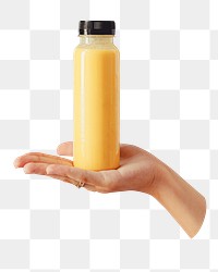 Orange juice bottle png drink sticker, transparent background