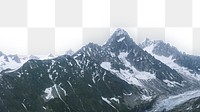 PNG snowy mountain landscape border, transparent background