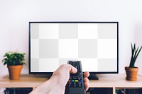 Television screen png mockup, transparent design