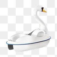 Png swan pedal boat, isolated object, transparent background