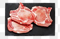 Pork chops png collage element on transparent background