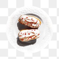 Eclair png collage element on transparent background