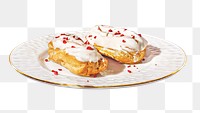 Eclair png collage element on transparent background