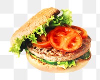 Burger png collage element, transparent background