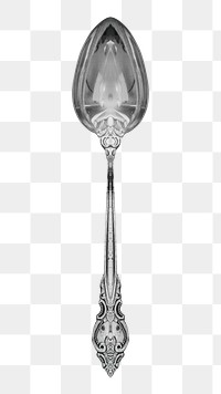 Decorative spoon png, isolated object, transparent background