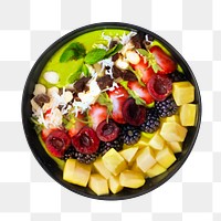 Smoothie bowl png collage element, transparent background