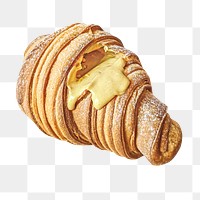 Croissant png collage element on transparent background