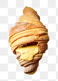 Pistachio croissant png, collage element, transparent background