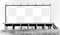 Retro billboard png mockup, editable transparent design